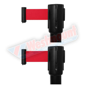 Black Stanchion Post with Retractable Belt (Set of 2)