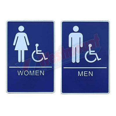 ADA Braille Handicap Washroom Signs, M/F