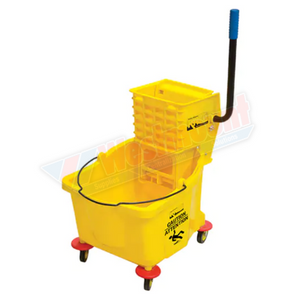 Mop Bucket and Wringer, Side Press, 9.5 US Gal.(38 Quart), Yellow