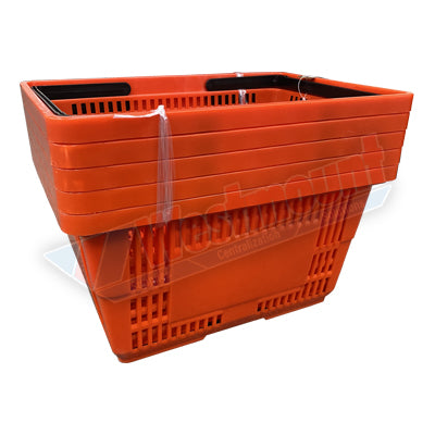 Red Shopping Basket with Black Handle, 5 set